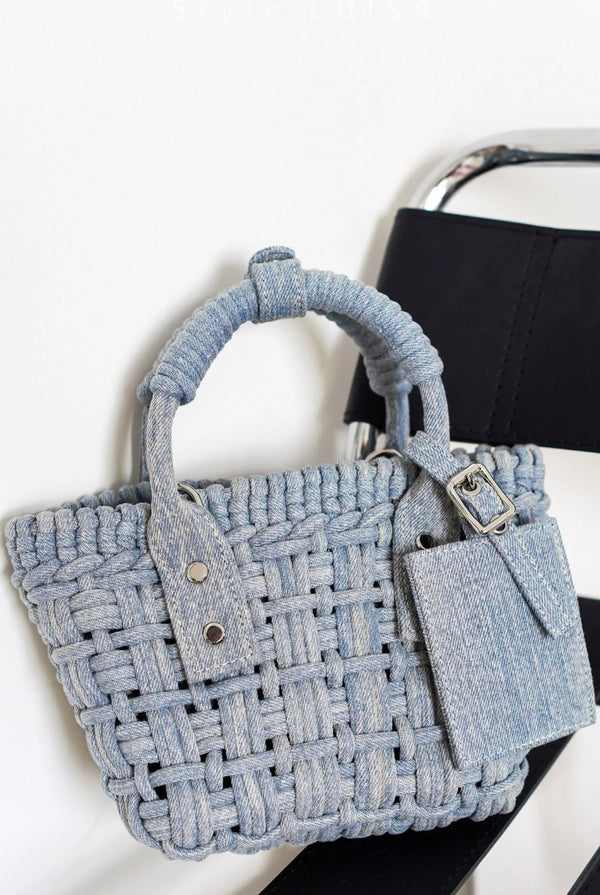 Denim Basket Weave Handbag